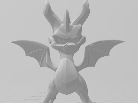 Bonecos 3d style manga anime dragon spyro style caricato 3D Print Model