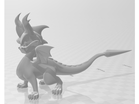 Bonecos 3d style manga anime dragon spyro style caricato 3D Print Model