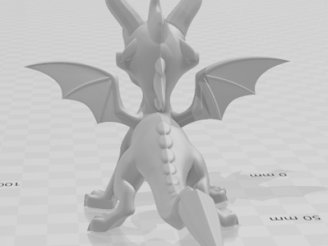 Bonecos 3d style manga anime dragon spyro style caricato 3D Print Model