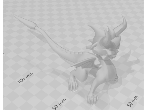 Bonecos 3d style manga anime dragon spyro style caricato 3D Print Model