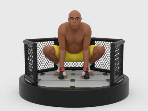 Bonecos 3d style manga anime anderson spider silva distruzione stile octogono caricato Modello di stampa 3D