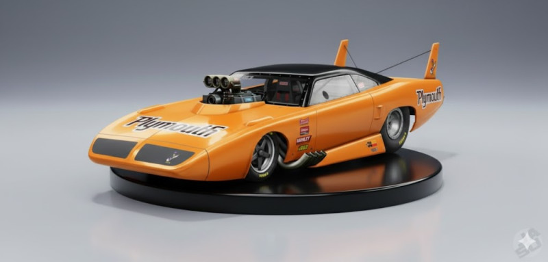 Bonecos 3d stil manga anime araba yarışı sürükle Nhra tarzı karikatür 3D Baskı Modeli .c4d .max .obj .3ds .fbx .stl .blend 