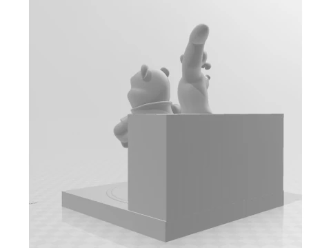 Bonecos 3d style manga anime Winnie the Pooh ursinho puff style caricato 3D Print Model