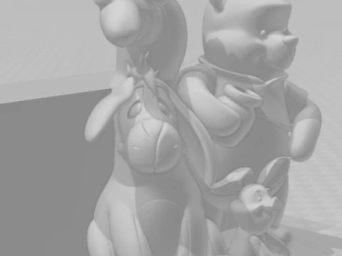 Bonecos 3d style manga anime Winnie the Pooh ursinho puff style caricato 3D Print Model