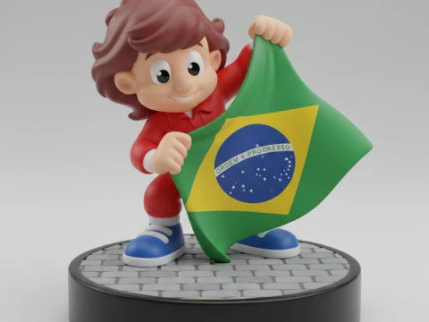 Bonecos gaya 3d manga anime seninha ayrton senna gaya karicato Model Cetak 3D