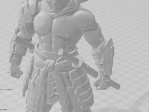 Bonecos 3d style manga anime men warrior guerreiro style caricato 3D Print Model