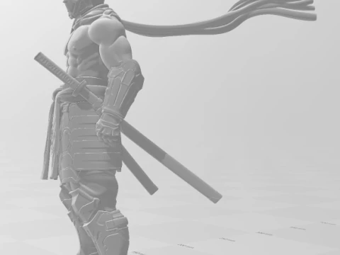 Bonecos 3d style manga anime men warrior guerreiro style caricato 3D Print Model