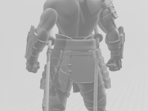 Bonecos estilo 3d mangá anime homens guerreiro guerreiro estilo caricato Modelo de Impressão 3D