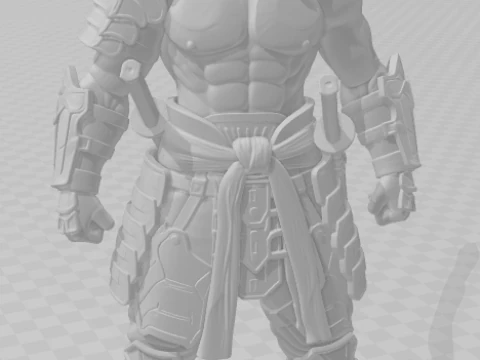 Bonecos 3d style manga anime men warrior guerreiro style caricato 3D Print Model