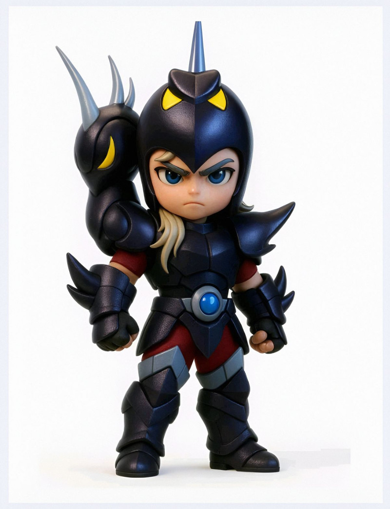 Bonecos estilo 3d mangá anime saint seiya siegfried de dubhe estilo caricato Modelo de Impressão 3D .c4d .max .obj .3ds .fbx .stl .blend