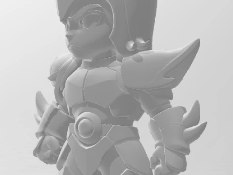 Bonecos 3d style manga anime saint seiya siegfried de dubhe style caricato 3D Print Model