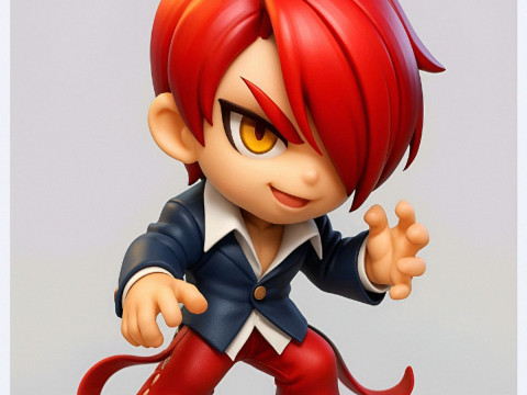 Bonecos estilo 3d mangá anime o rei dos lutadores iori orochi estilo caricato Modelo de Impressão 3D