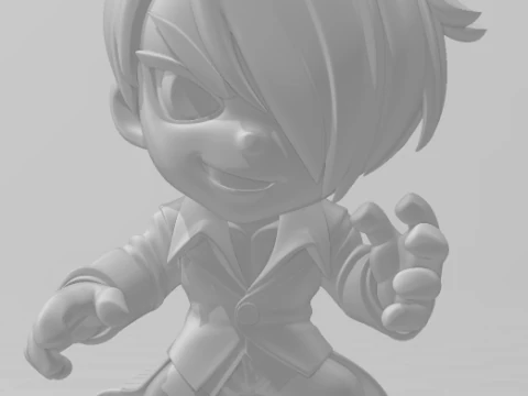Bonecos 3d style manga anime the king of fighters iori orochi style caricato 3D Print Model
