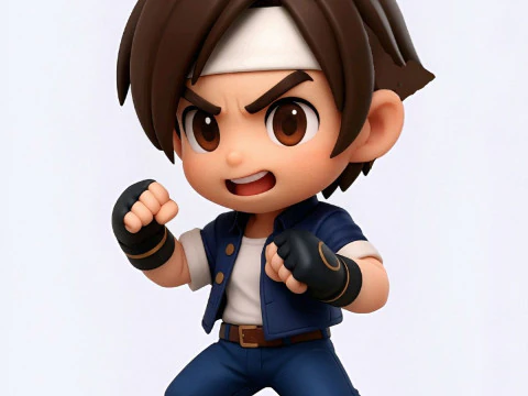 Manga anime gaya Bonecos 3d raja pejuang kio gaya karicato Model Cetak 3D