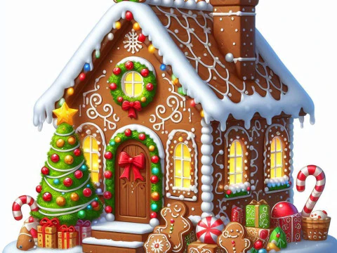 Bonecos estilo 3d mangá anime casa doce casa doce estilo natal caricato Modelo de Impressão 3D