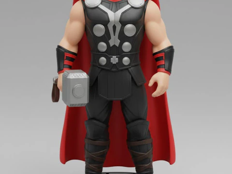 Bonecos 3d style manga anime marvel thor style caricato 3D Print Model