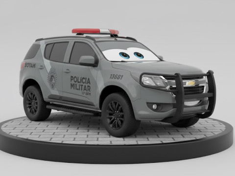 Bonecos 3d スタイル マンガ アニメ 車 警察 policia 軍事スタイル caricato 3Dプリントモデル