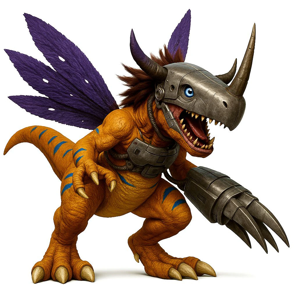 Bonecos 3d style manga anime digimon metalgreymon style caricato 3D Print Model .c4d .max .obj .3ds .fbx .stl .blend 