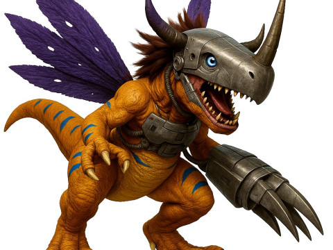 Bonecos 3d スタイル マンガ アニメ デジモン メタルグレーモン スタイル カリカート 3Dプリントモデル