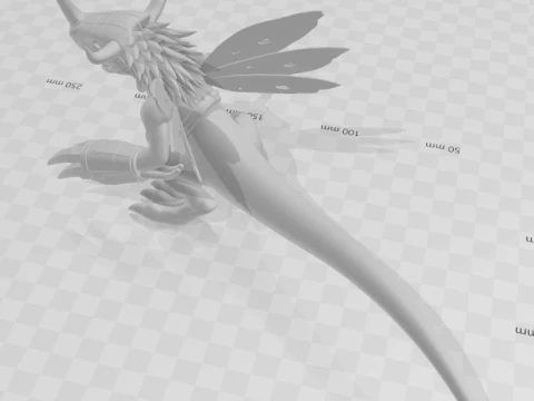 Bonecos 3d style manga anime digimon metalgreymon style caricato 3D Print Model