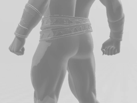 Bonecos 3d style manga anime black adam style caricato 3D Print Model
