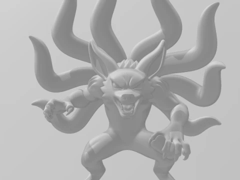 Bonecos 3d style manga anime kurama naruto style caricato 3D Print Model