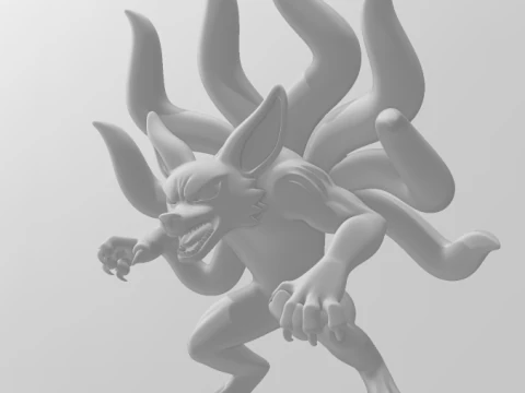Bonecos 3d style manga anime kurama naruto style caricato 3D Print Model