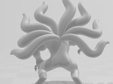 Bonecos 3d style manga anime kurama naruto style caricato 3D Print Model