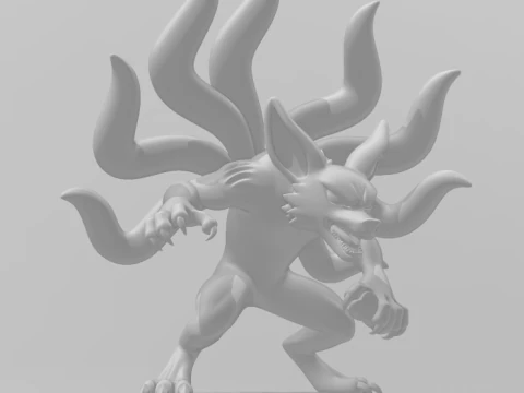 Bonecos 3d style manga anime kurama naruto style caricato 3D Print Model