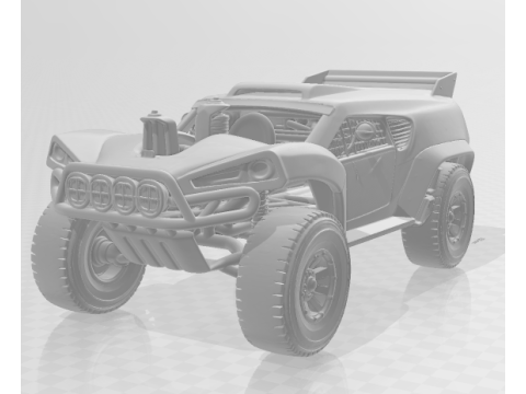 बोनकोस 3डी स्टाइल मंगा एनीमे मॉन्स्टर ट्रक हॉटव्हील्स स्टाइल कैरिकैटो 3D प्रिंट मॉडल