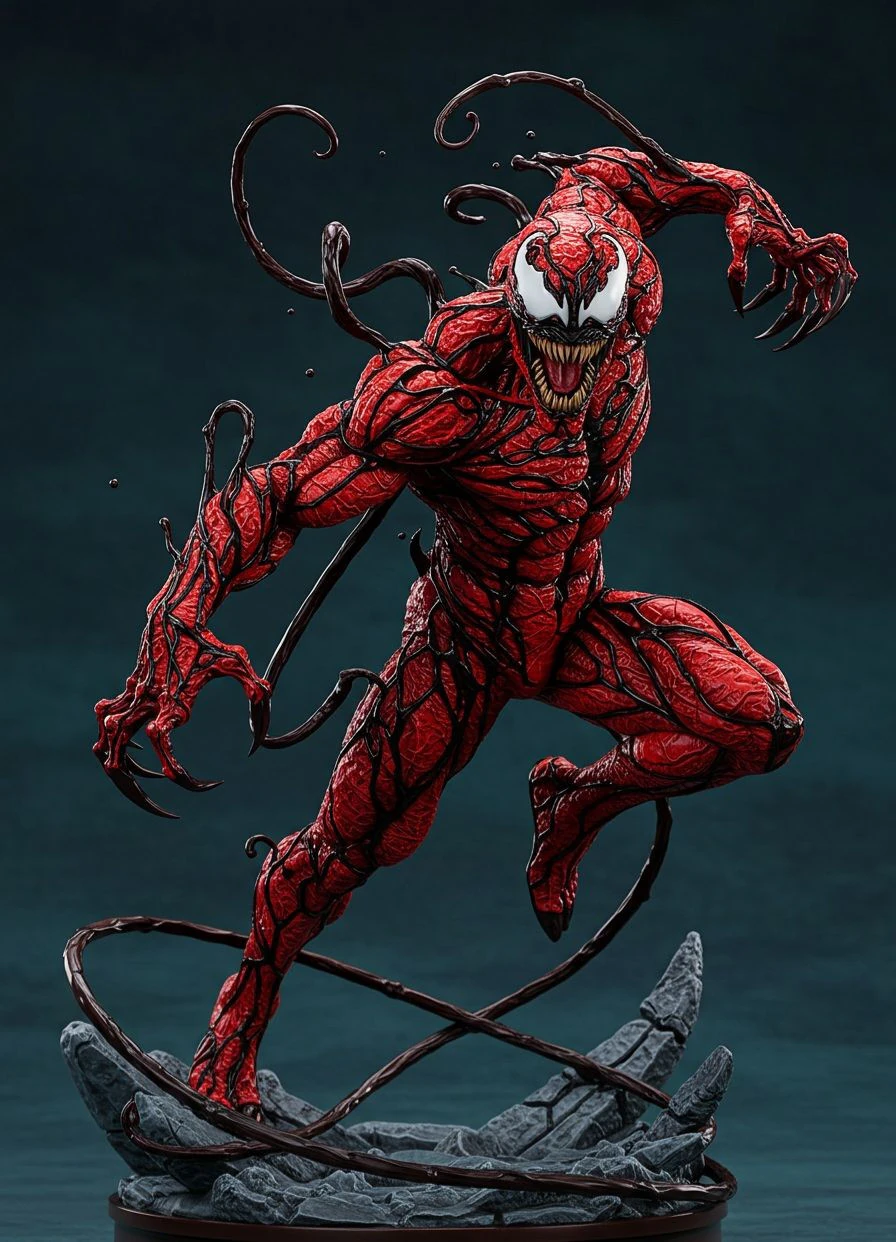 Bonecos 3d style manga anime spiderman carnificina style caricato 3D Print Model .c4d .max .obj .3ds .fbx .stl .blend 