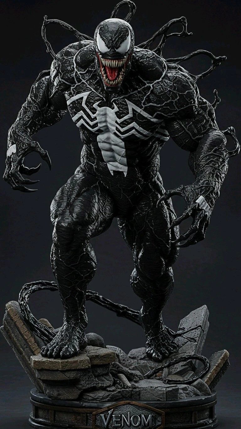 Bonecos 3d style manga anime spiderman venom style caricato 3D Print Model .c4d .max .obj .3ds .fbx .stl .blend 