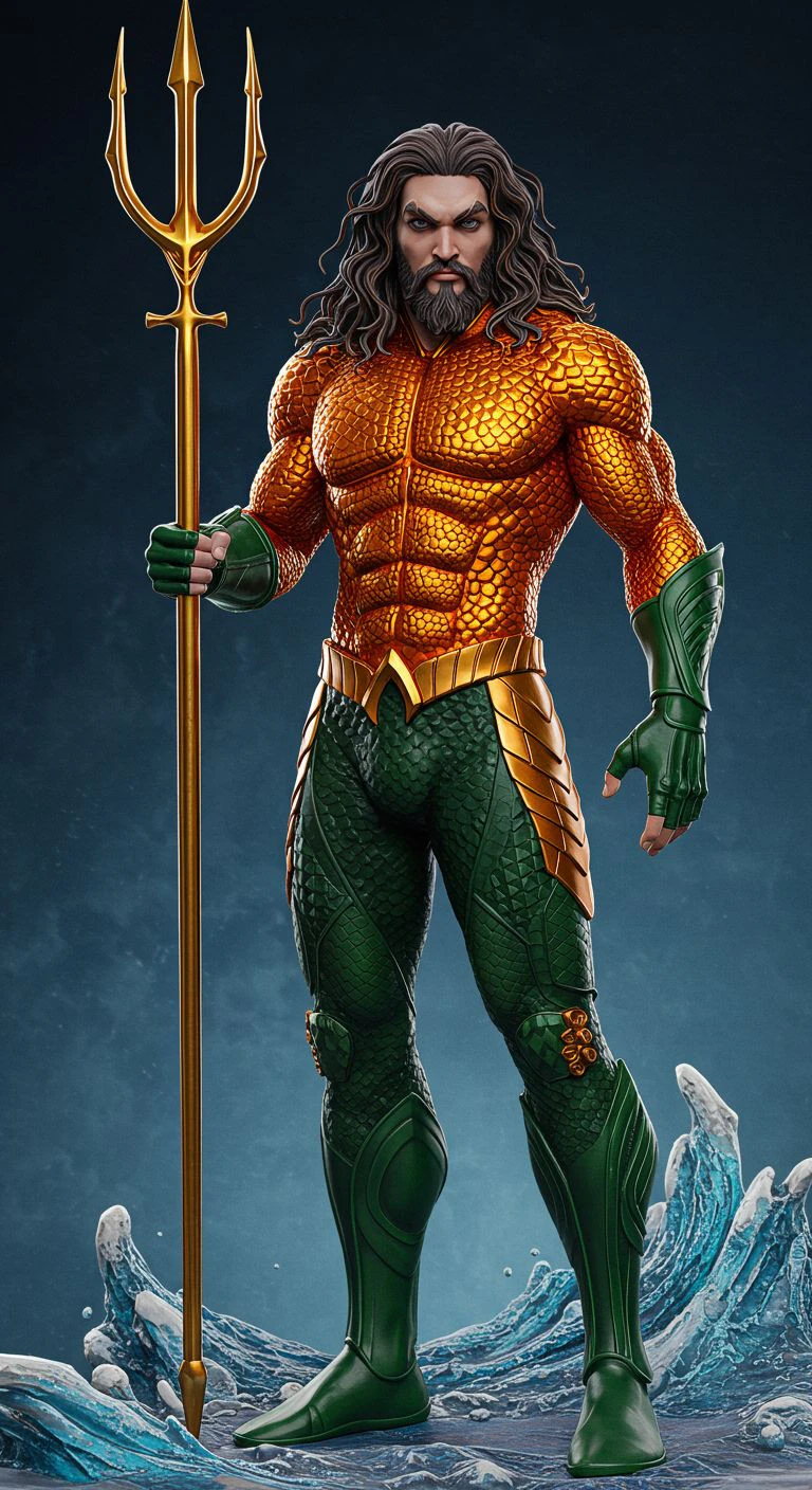 Bonecos 3d style manga anime dc aquaman style caricato 3D Print Model .c4d .max .obj .3ds .fbx .stl .blend 