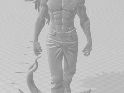 Bonecos 3d style manga anime yusuke urameshi style caricato 3D Print Model