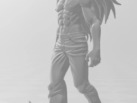 Bonecos 3d style manga anime yusuke urameshi style caricato 3D Print Model