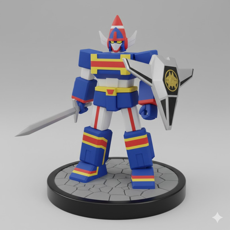 Bonecos style 3d manga anime esquadrao changeman changerobo style caricato Modèles 3D en vedette .c4d .max .obj .3ds .fbx .stl .blend