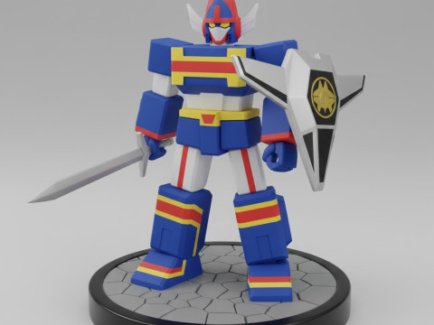 Bonecos 3d tarzı manga anime esquadrao changeman changerobo tarzı karikatür 3D Baskı Modeli