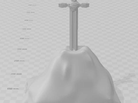 Bonecos 3d style manga anime sword excalibur style caricato 3D Print Model