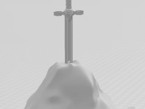 Bonecos 3d style manga anime sword excalibur style caricato 3D Print Model