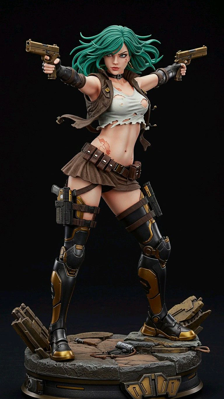 Bonecos 3d style manga anime woman warrior lolli guerreira style caricato 3D Print Model .c4d .max .obj .3ds .fbx .stl .blend 