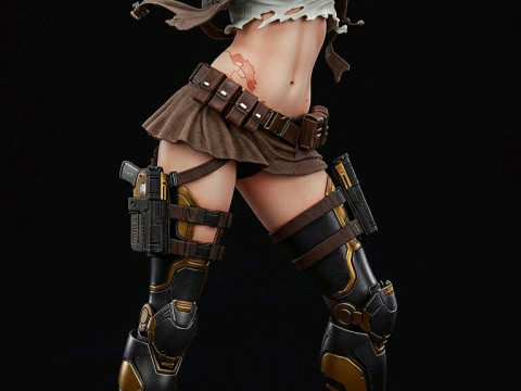 Bonecos 3d stil manga anime kadın savaşçı lolli guerreira tarzı karikatür 3D Baskı Modeli