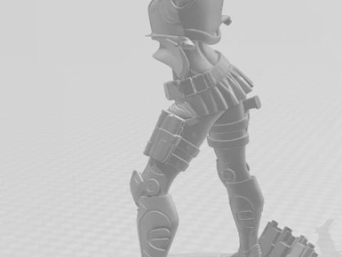 Bonecos 3d style manga anime woman warrior lolli guerreira style caricato 3D Print Model
