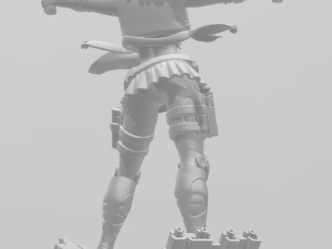 Bonecos 3d style manga anime woman warrior lolli guerreira style caricato 3D Print Model