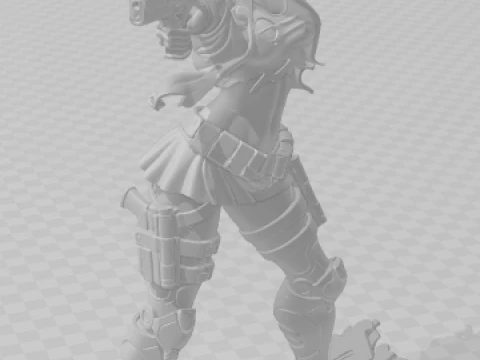 Bonecos 3d style manga anime woman warrior lolli guerreira style caricato 3D Print Model