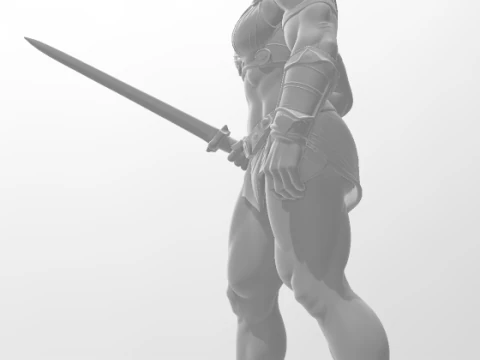 Bonecos 3d style manga anime woman warrior lolli guerreira style caricato 3D Print Model