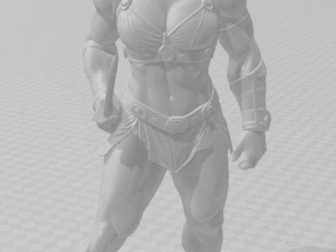 Bonecos 3d style manga anime woman warrior lolli guerreira style caricato 3D Print Model