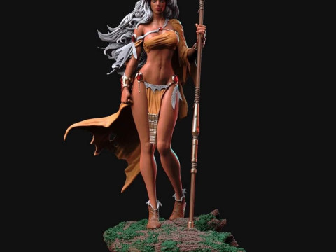 Bonecos 3d stil manga anime kadın savaşçı lolli guerreira tarzı karikatür 3D Baskı Modeli