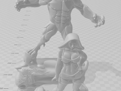 Bonecos estilo 3d manga anime Caperucita Roja y el lobo feroz lobo mau estilo caricato Modelo de impresión 3D