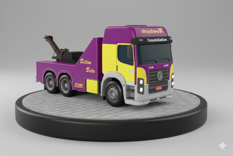 Bonecos estilo 3d manga anime town truck volks guincho estilo caricato Modelo de impresión 3D .c4d .max .obj .3ds .fbx .stl .blend 