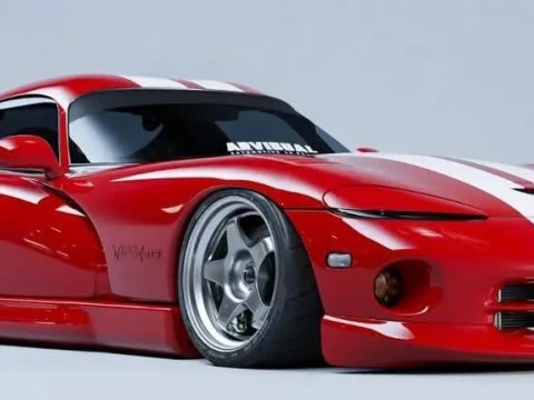 Bonecos 3d style manga anime dodge viper style caricato 3D Print Model